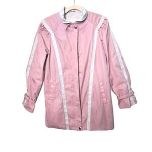 🔥‎ Vintage Mulberry Street Lined Jacket  Rose Pink w/ Gray Trim  Women's Size S